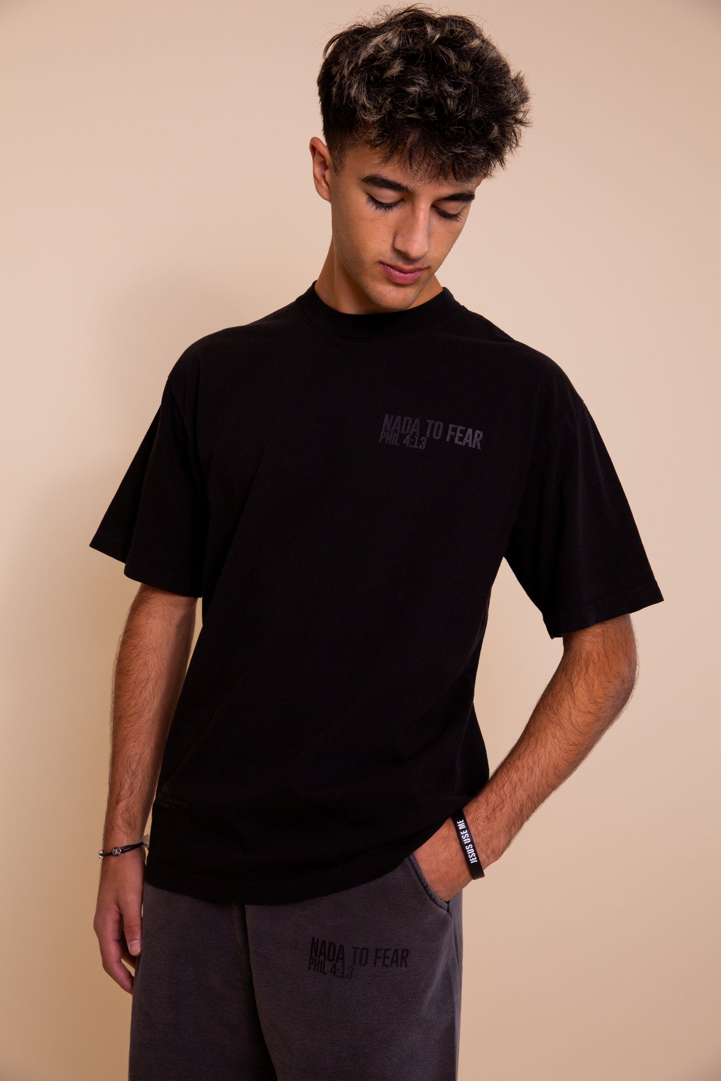 Drop-Shoulder Black Tee