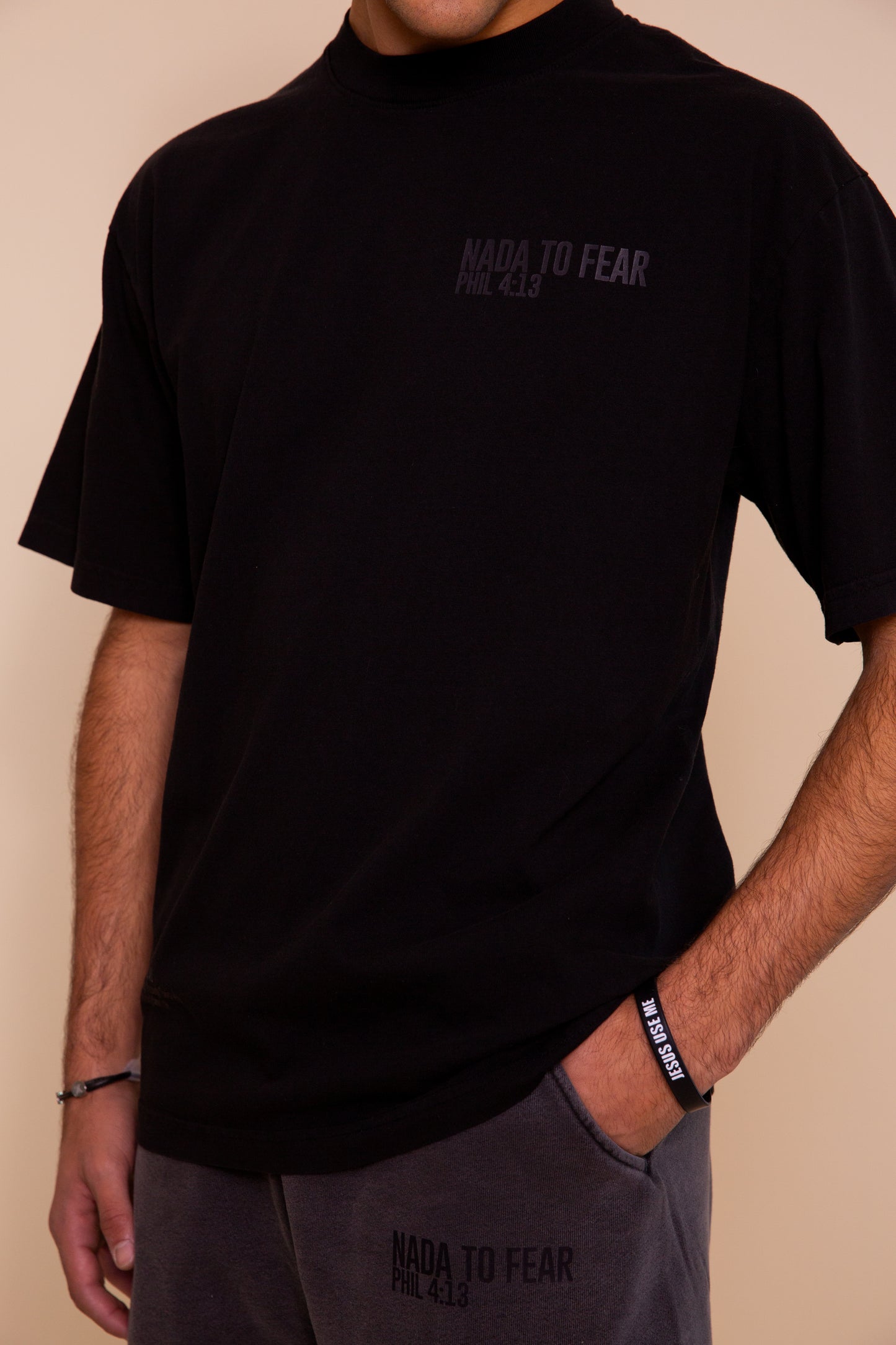 Drop-Shoulder Black Tee