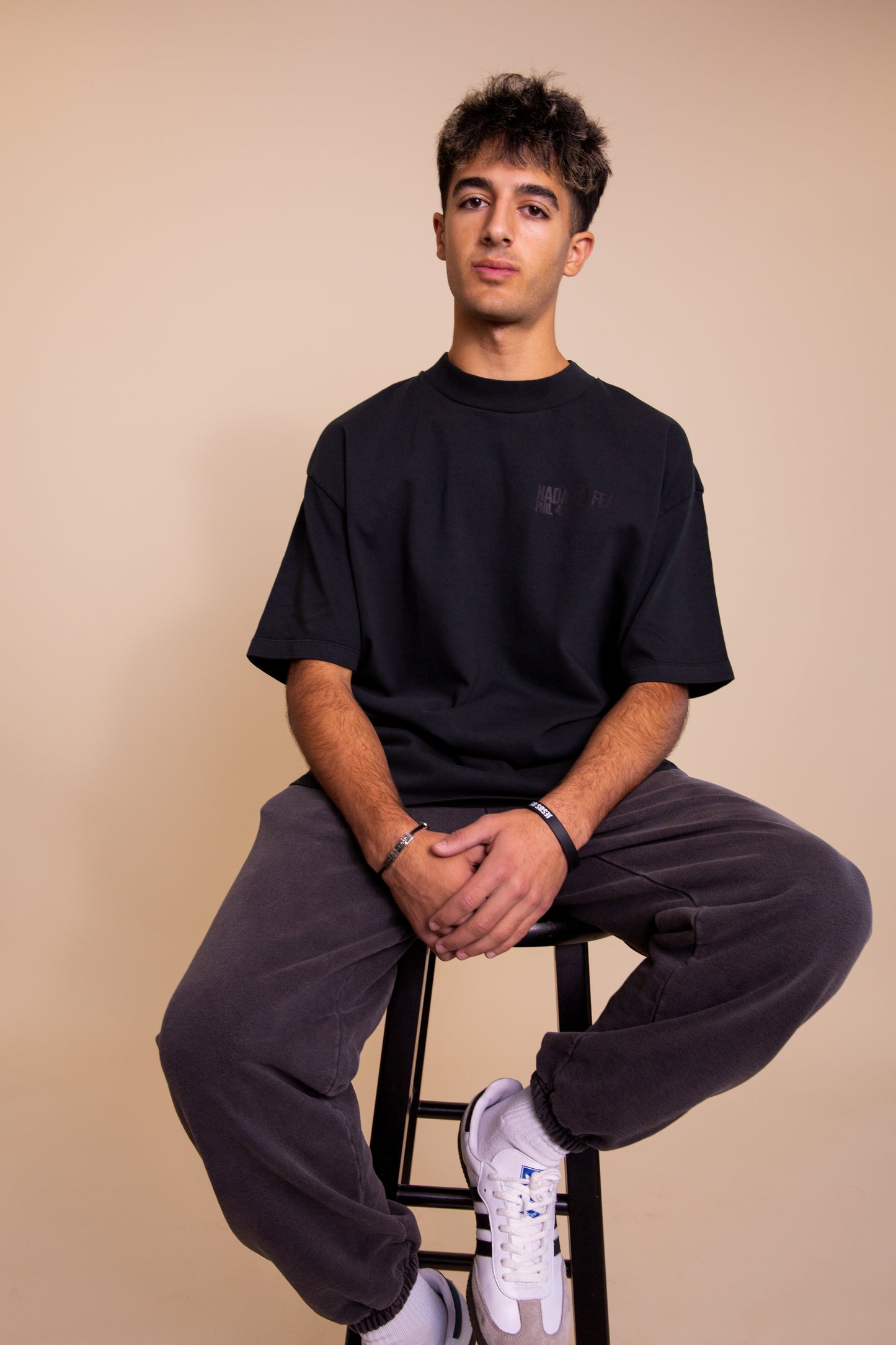 Drop-Shoulder Black Tee