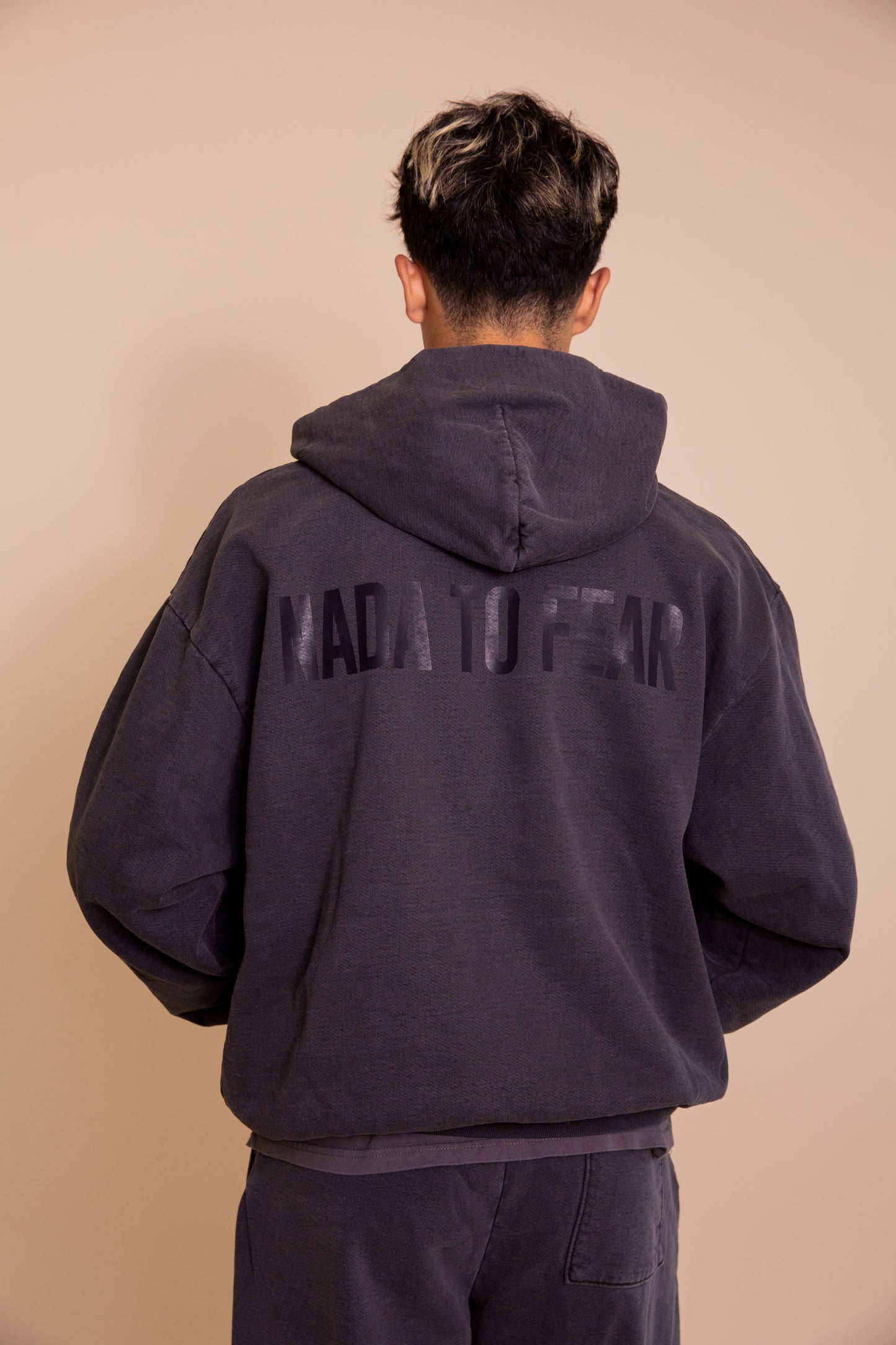 Drop Shoulder Charcoal Hoodie