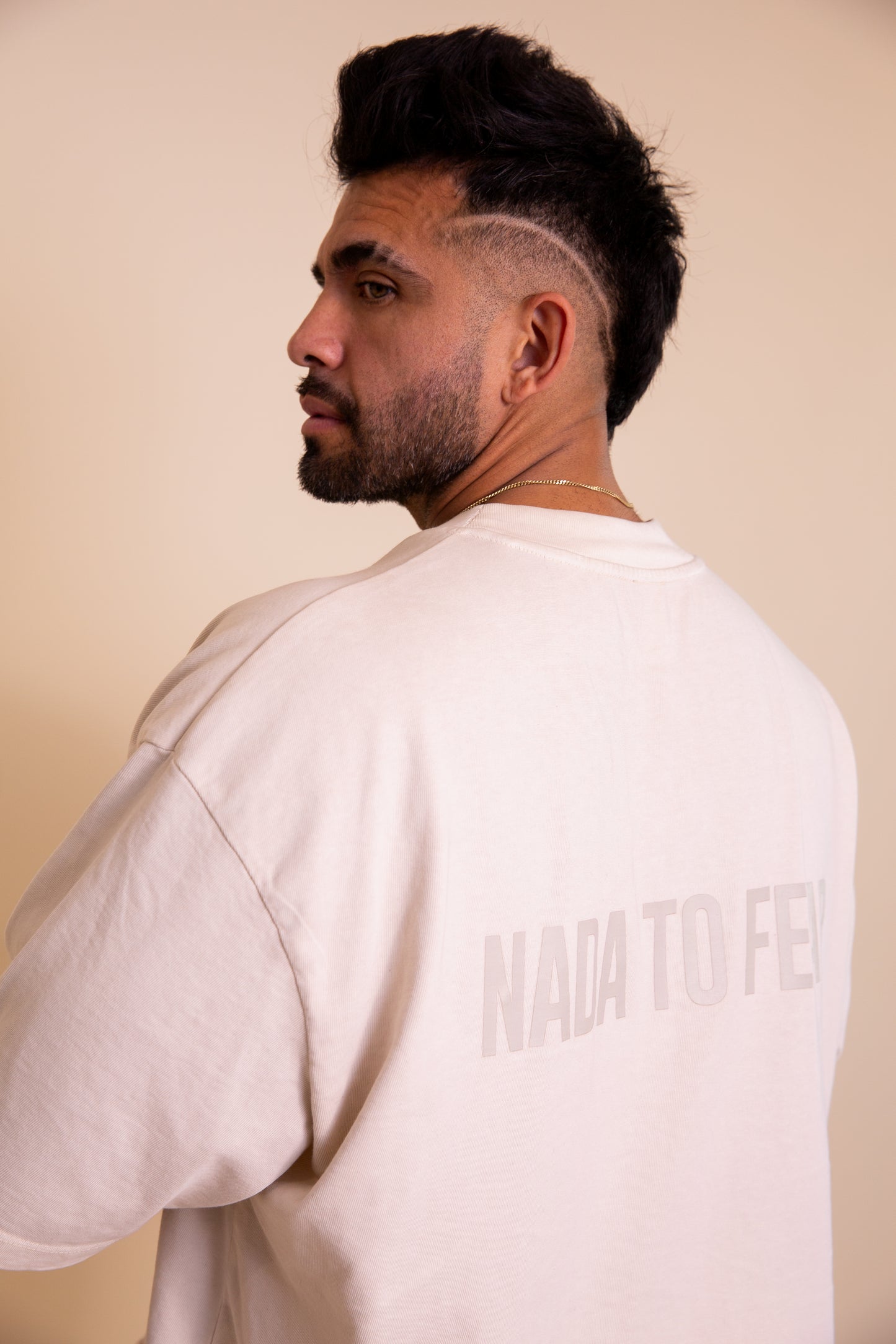 Drop-Shoulder Off White Tee